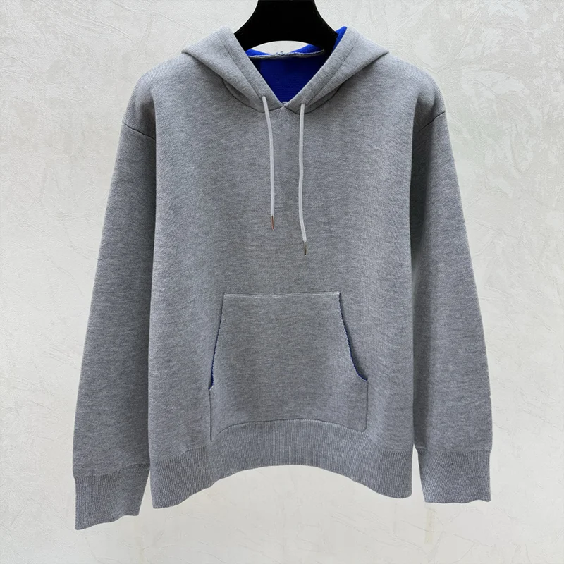 Sweat-shirt à capuche avec cordon de serrage pour femme, manteau simple et élégant avec logo brodé de haute qualité, 25120677