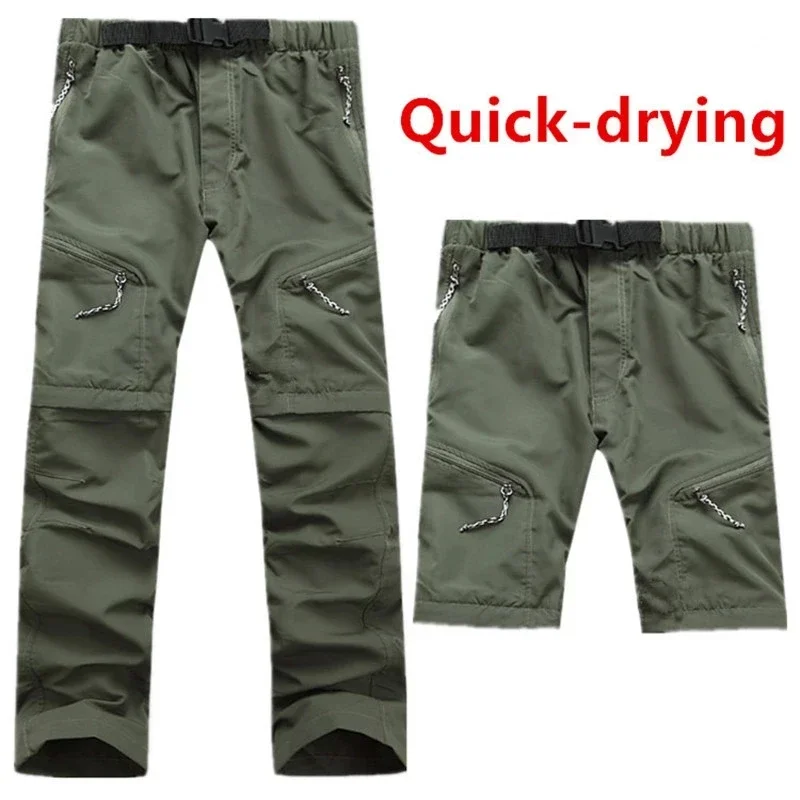 Summer Quick Dry Pants Can Removable To Shorts Men Tactical Hiking Sport Breathable Trousers Trip Fishing Camping Trekking Pants