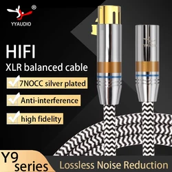 YYAUDIO 1 Pair High Quality OCC OFC Silver-plating and Copper Xlr Balanced Audio Cable 3 Pin 2 XLR Male To Female Audio Cable