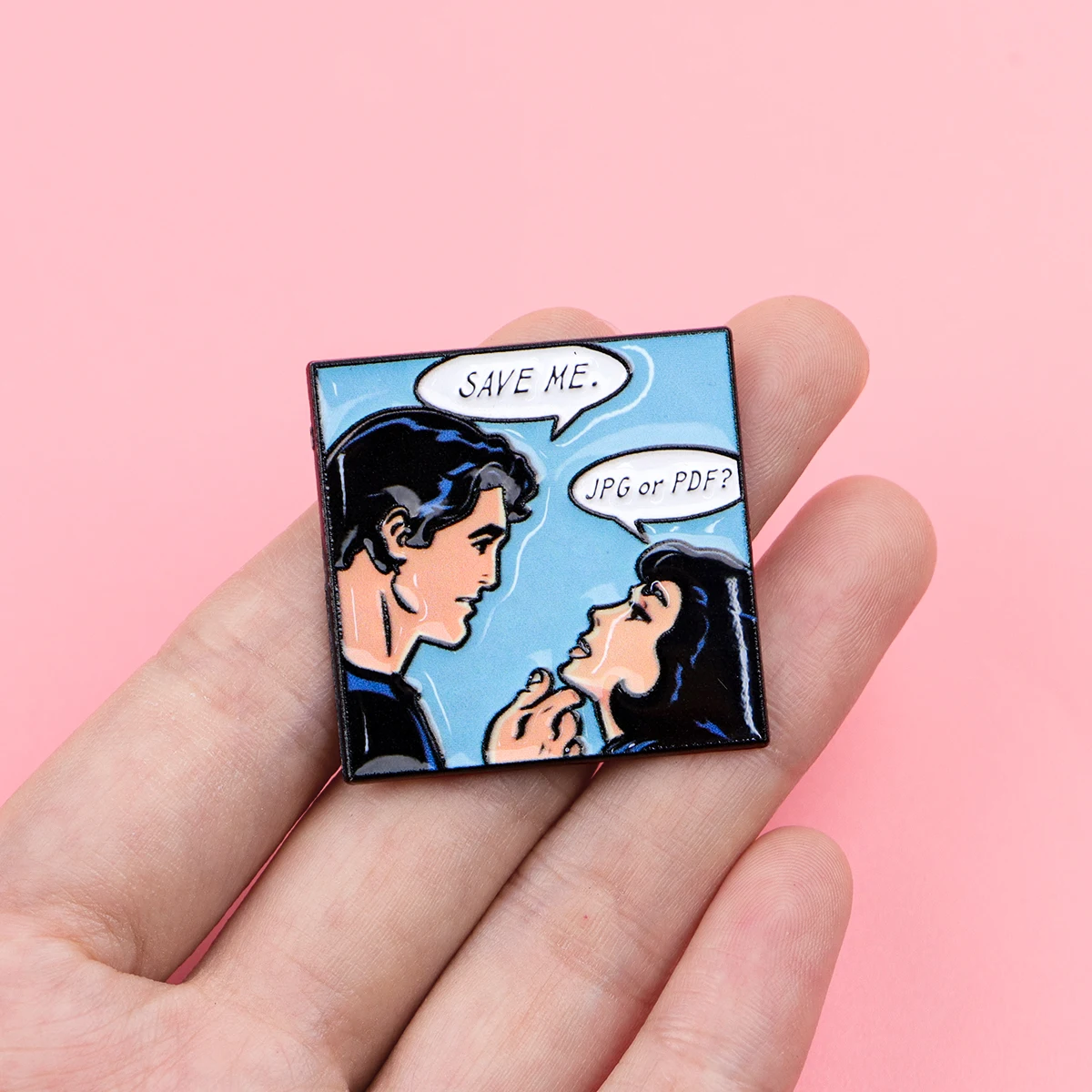 SAVE ME. JPG or PDF? Enamel Pins Designer Brooches Badge Lapel Pin For Backpack Clothes Accessories Funny Jewelry Birthday Gifts