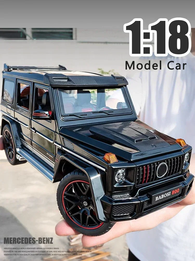 New 1:18 Benz G800 Alloy Car Model Simulation Sound And Light Pull Back Toy Car Off-Road Suv Toy Boy Collection Decoration Gift