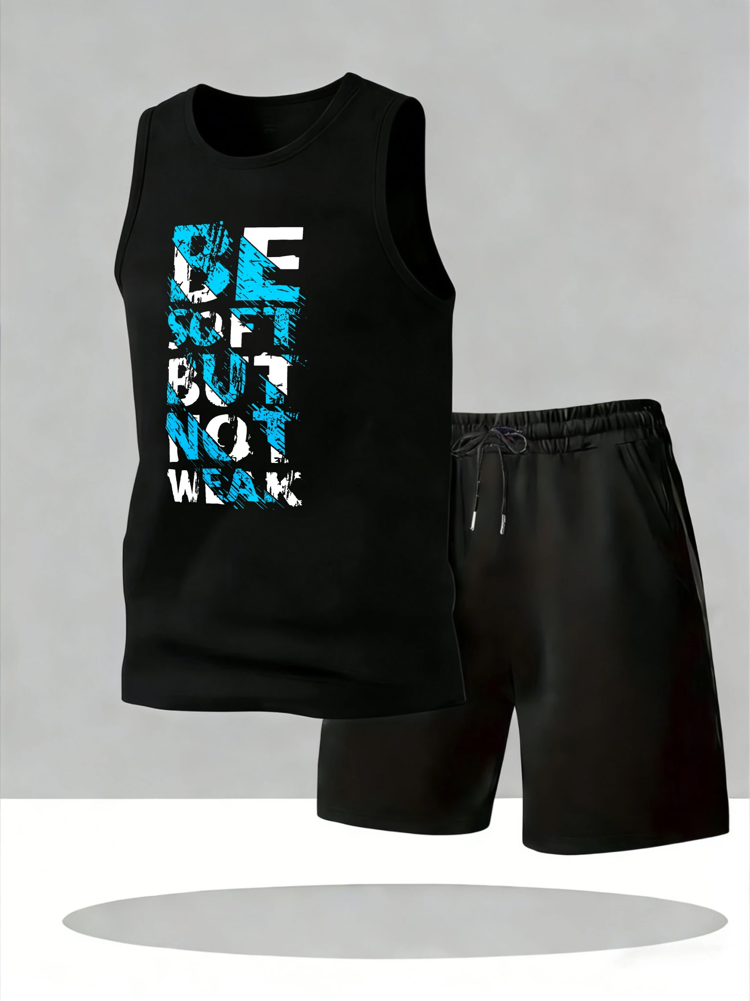 

Men's Tank Top Sets 2026 Summer Quick drying sports suits seaside running oversize Breathable Suit for man sports crewneck