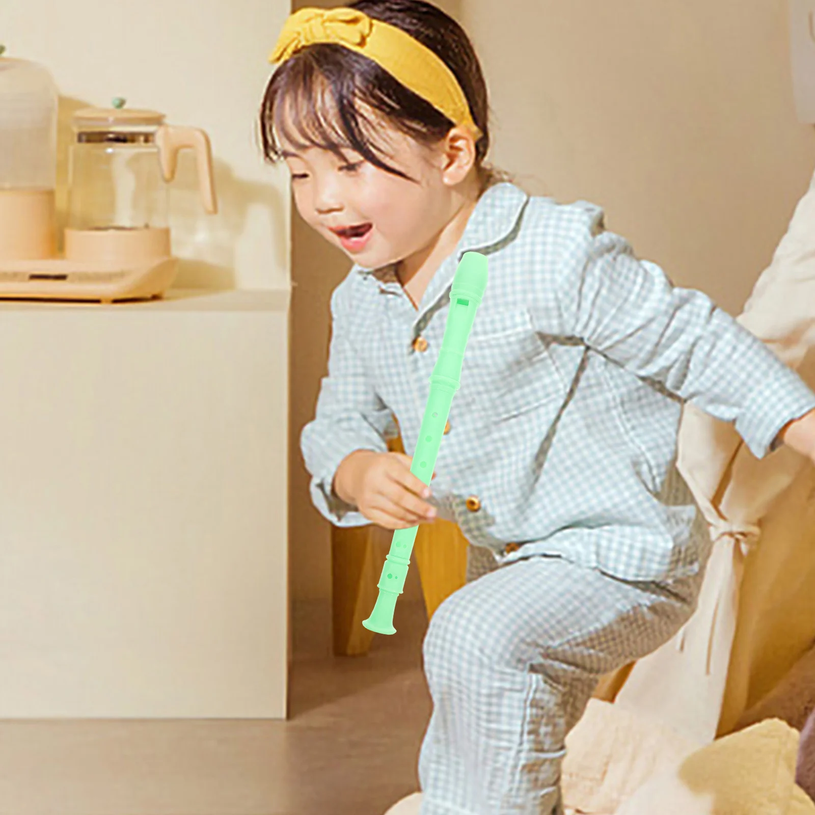 

8 Hole Soprano Recorder Flute Light Green for Kids Adults School Bands Music Classes Cleaning Rod Included Beginner Instrument