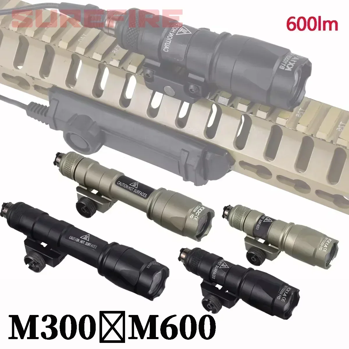 

Тактический фонарик Surefire M300, M300C, M600, M600C, разведыватель с реле давления, Двухфункциональное охотничье искусство, 600 люмен