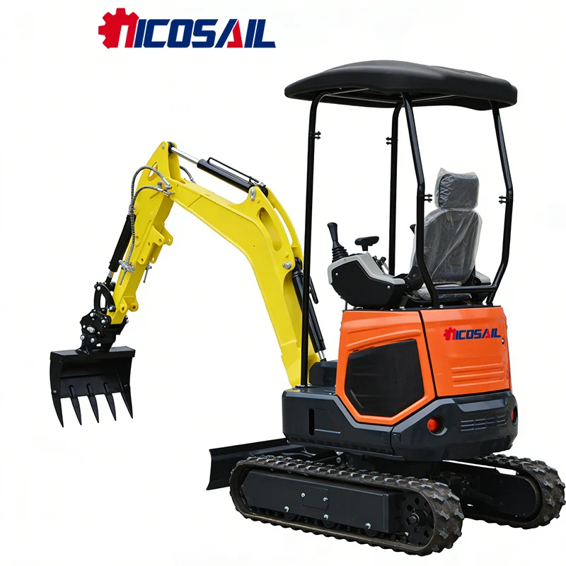 

Nicosail 1.8T Small Digger Hydraulic driving speed 2km/h for Farm Pasture Furrowing Garden Digging Flexible Operation