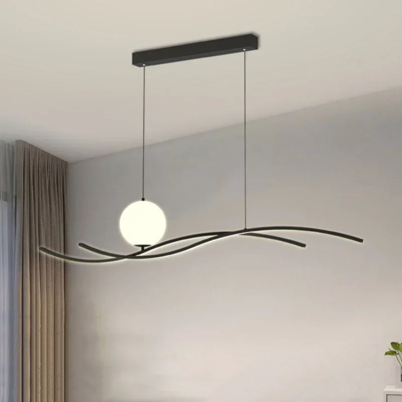 Modern minimalist strip pendant lights for dining room dining table bedroom bar counter hanging lamps indoor lighting fixtures