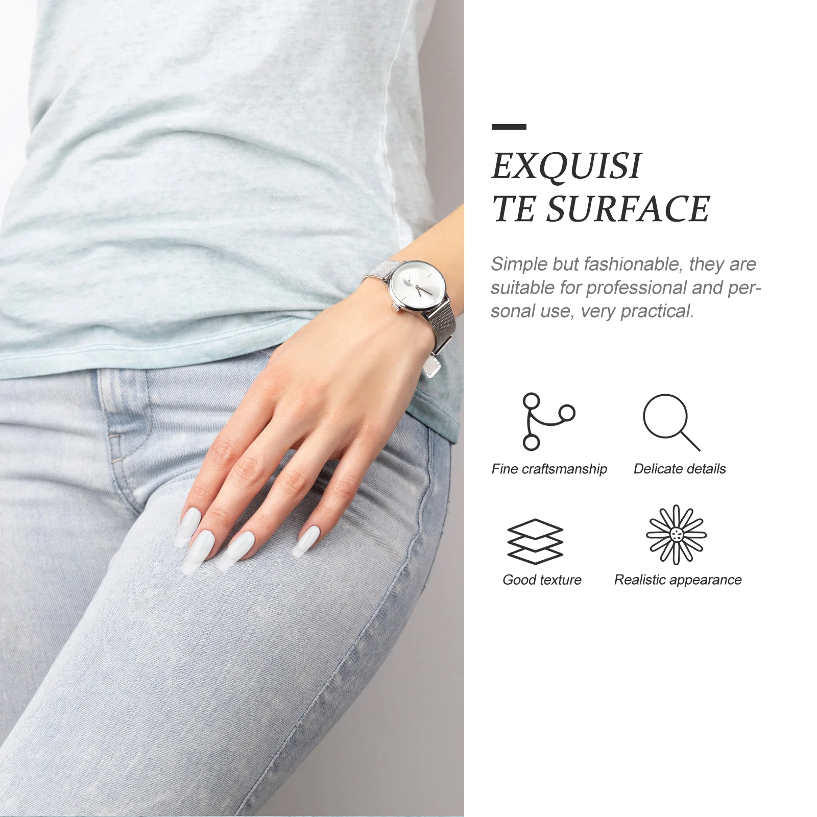 408 Uds. De uñas postizas mate ultrafinas, puntas para pulir uñas, suministros de manicura DIY para decoración de uñas, uñas decorativas para graduación y Navidad