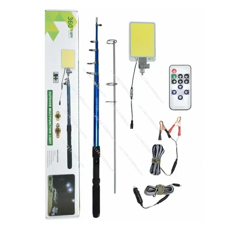 Outdoor Telescopic Rod DC 12V LED Fishing Rod Portable Camping Light for Picnic Camping Light