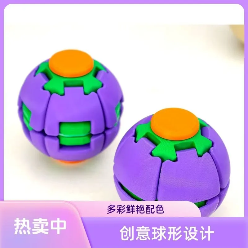 Cross-border 3D printing decompression ball rotation dual-play fingertip pressing gyro office portable decompression toy