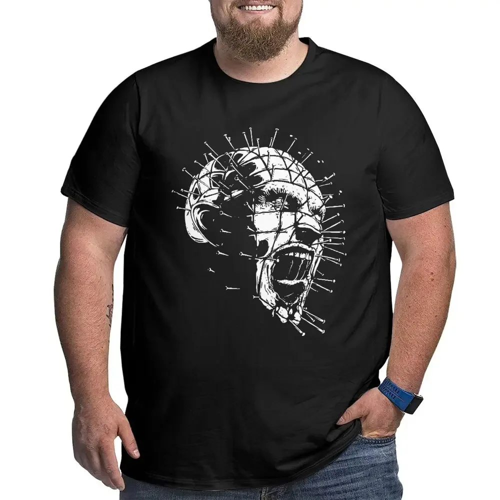 

Men's T-Shirts Hellraiser Pinhead Horror Cotton Big Tall Tee Shirt Short Sleeve T Shirt O Neck Clothes Big Plus Size 4XL 5XL 6XL