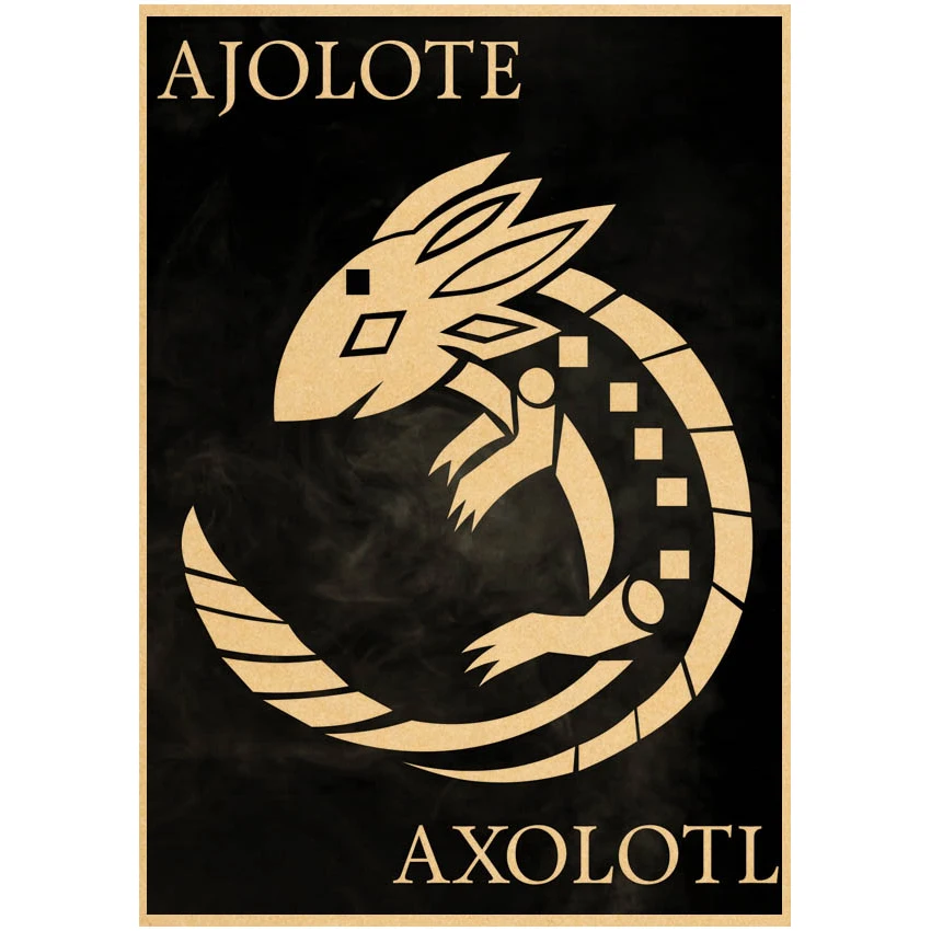 ajolote Axolotl poster Kraft Paper Print Poster Wall Art Decor Modern Home Room Bar Decoration Painting