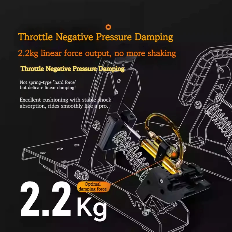 مجموعة ترقية الدواسة ODDOR T598، مخمدات هيدروليكية قابلة للتعديل للفرامل والخانق، تحميل قابل للتخصيص 3-60 كجم