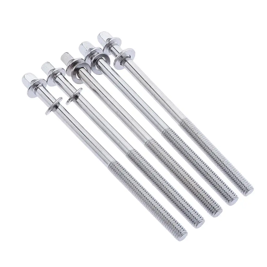 5 Pieces NEW Chrome Drum Tension Rods Tom Snare Build Repair Restore Bass Parts Accessories 108mm X 6mm