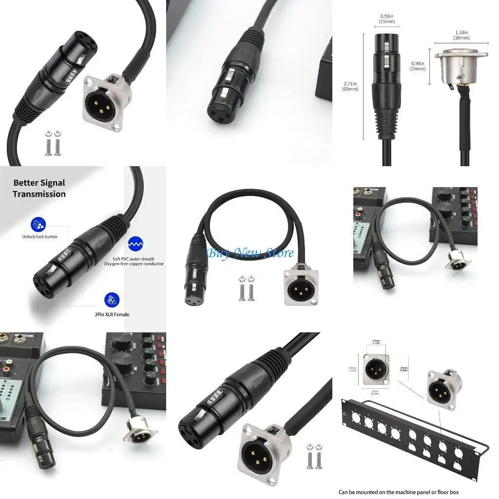 

20ce Professional 3PIN Шасси Удлиняющий шнур 3PIN Экранированный шнур