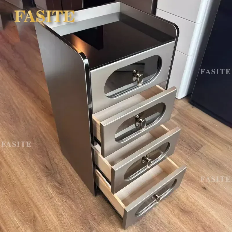 For Barber Shop Tool Cabinet Hair Storage Locker with Password Simple Drawer Type Cutting Station Organizer High-end