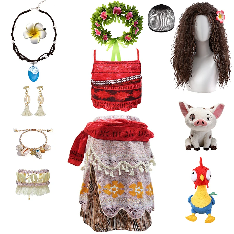 Boho Style Adventure Princess Moana Children's Costume Halloween Cosplay Birthday Party Themed Event Girls Outfits Child Clothes