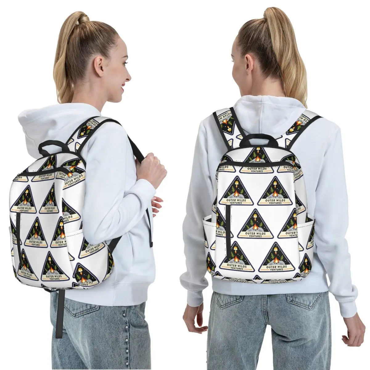 Outer Wilds Ventures Patch Backpack Daypack Large Capacity Children BookBag School Bag Shoulder Bags for Men Women