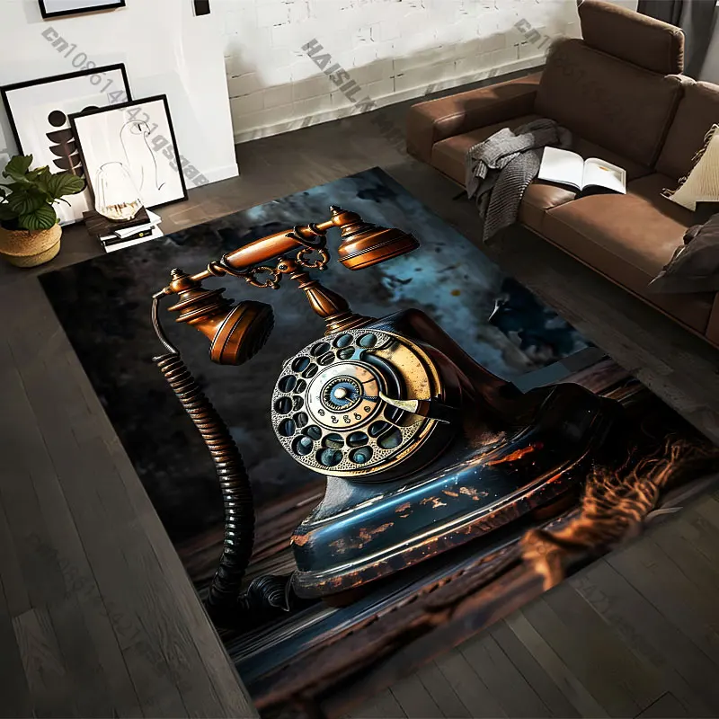 21 Sizes Vintage rotary telephone aesthetics Printed Area Rugs for Adult Yoga Mats Living Room Decor Personalized Doormat