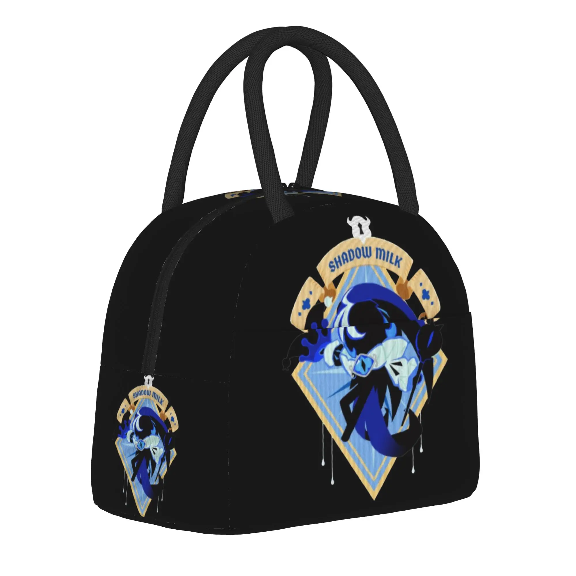 Shadow Milk Cookie  Insulated Lunch Bag Thermal Bag Lunch Container Cookie Run Kingdoms Portable Tote Lunch Box Girl Boy