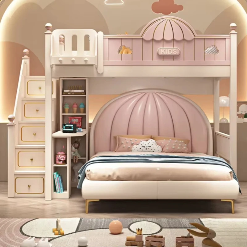 

Solid wood children's bed, bunk bed, princess castle bed