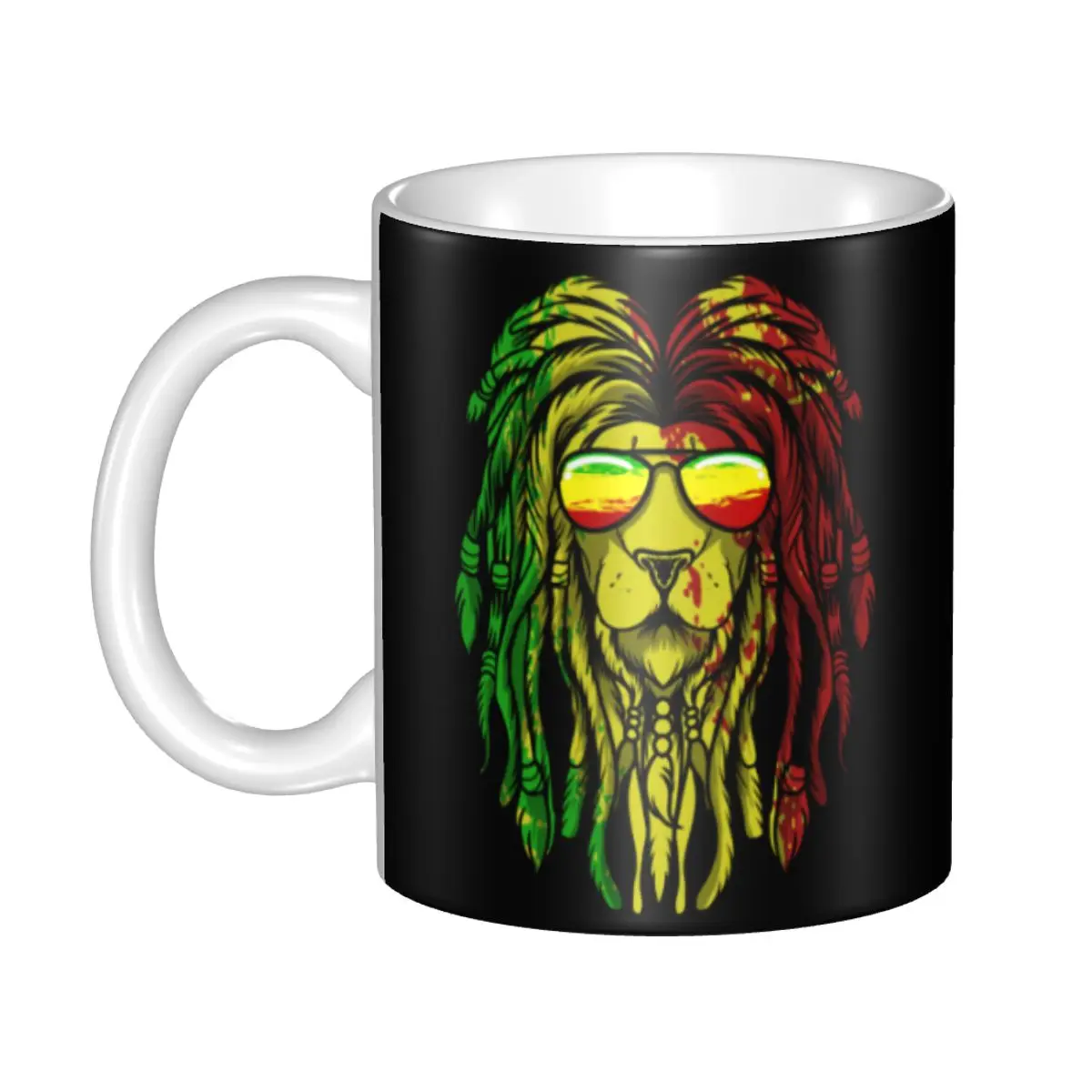 DIY Reggae Music Lion Jamaican Flag Rasta Rastafari Ceramic Mug Personalized Coffee Cup Creative Present Cups And Mugs