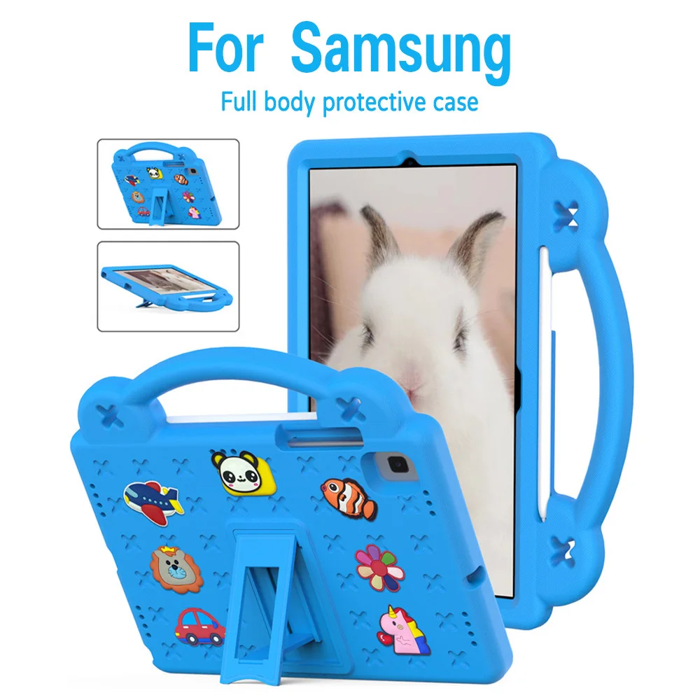 With Pen Slot Cartoon Tablet Case For Samsung Tab S11 S7 S10 FE Plus S8 S9 A7 S7 FE Pen S10 Lite 10.9 inch Slot EVA New Material