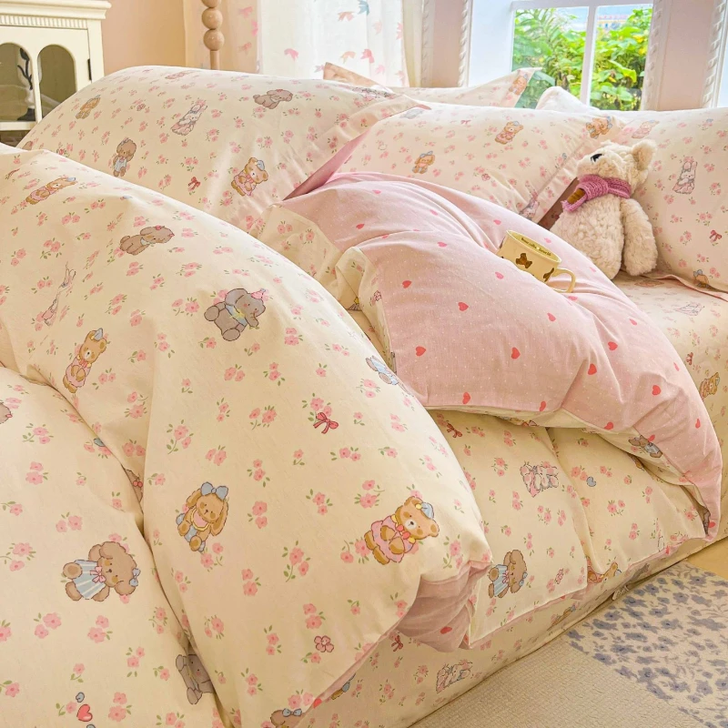 2026 جديد جميع القطن الهواء النسيج المطبوعة غطاء لحاف واحد الجلد ودية وتنفس الكرتون غطاء لحاف 160X210 #1