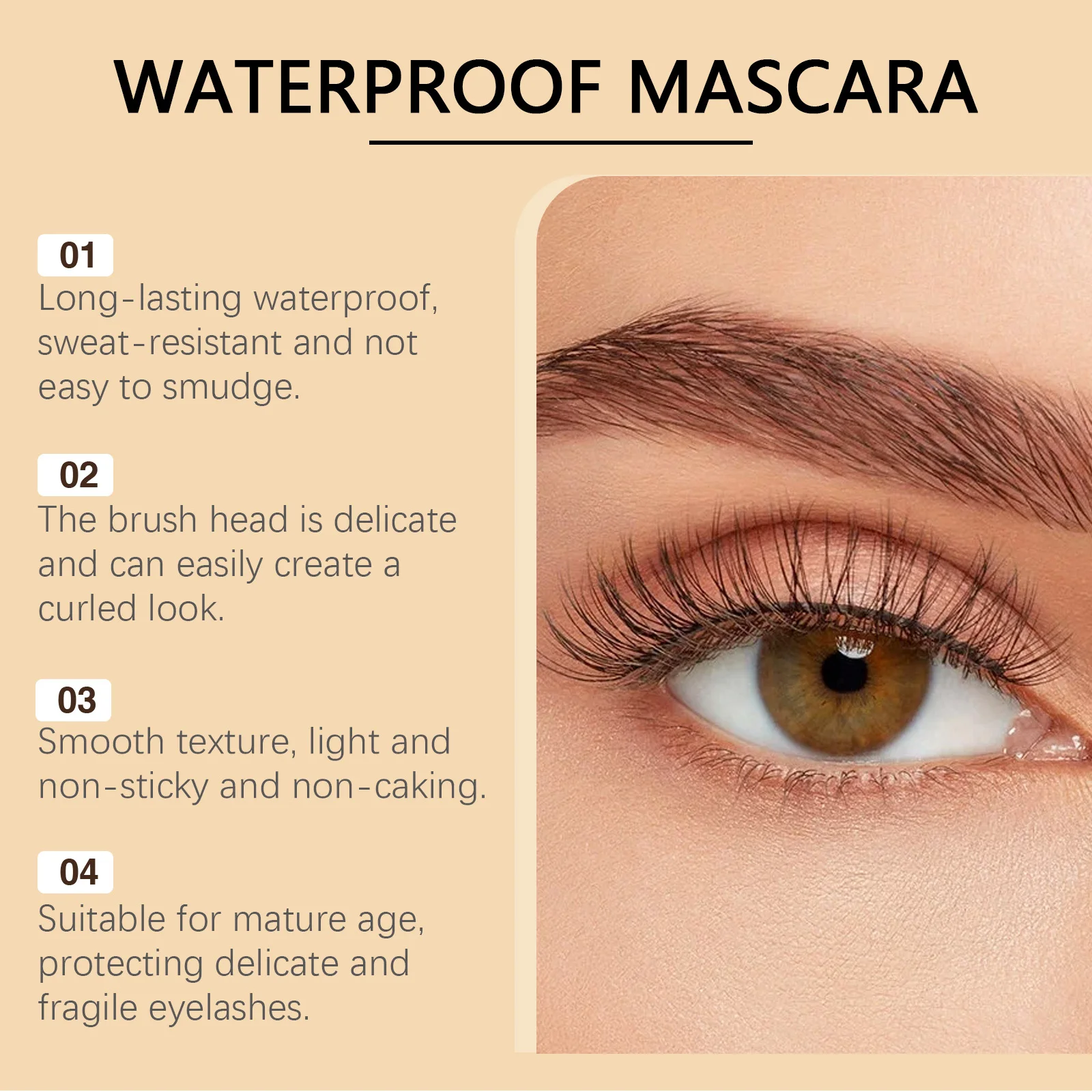 カーリングマスカラ ブラックブラウン 長さ出し 防水 優しい処方 簡単ケア 毎日着用 自然な外観 長持ち 速乾性
