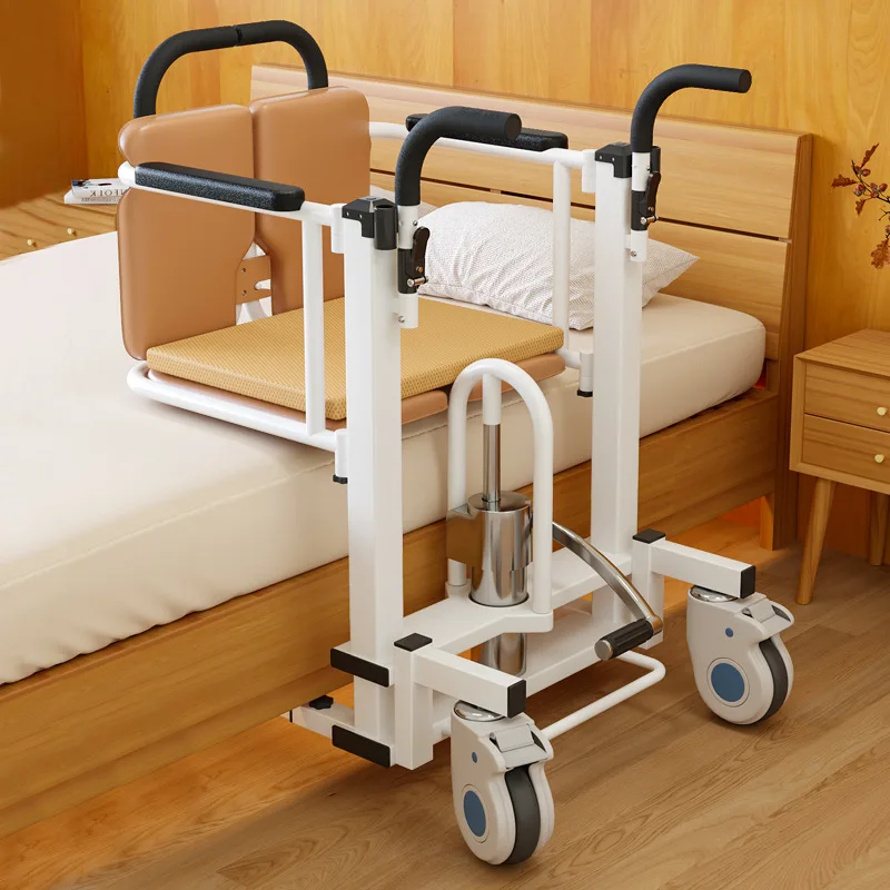 Silla Elevadora Multifuncional de Acero con Capacidad de 150 kg para el Cuidado de Ancianos, con Freno de Disco Auxiliar para Pacientes Paralizados