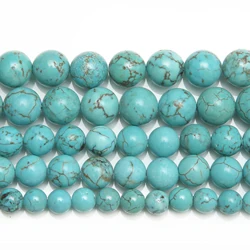 New Natural Lt Blue Howlite Turquoise Round Loose Beads 15