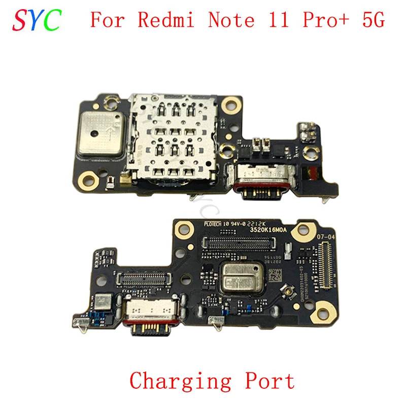 

Original USB Charging Port Connector Board For Xiaomi Redmi Note 11 Pro+ 5G with Sim Card Reader Repair Parts