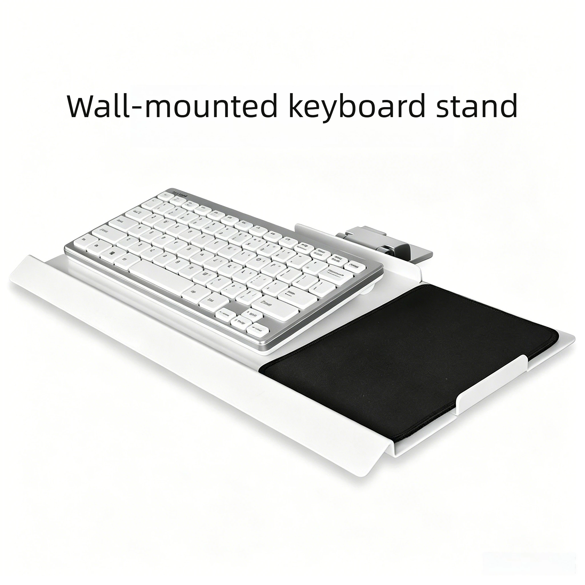 Adjustable Folding Keyboard Mouse Tray for Industrial Equipment, Slide Out Monitor Stand for CNC Machine Tool Workstation, Steel