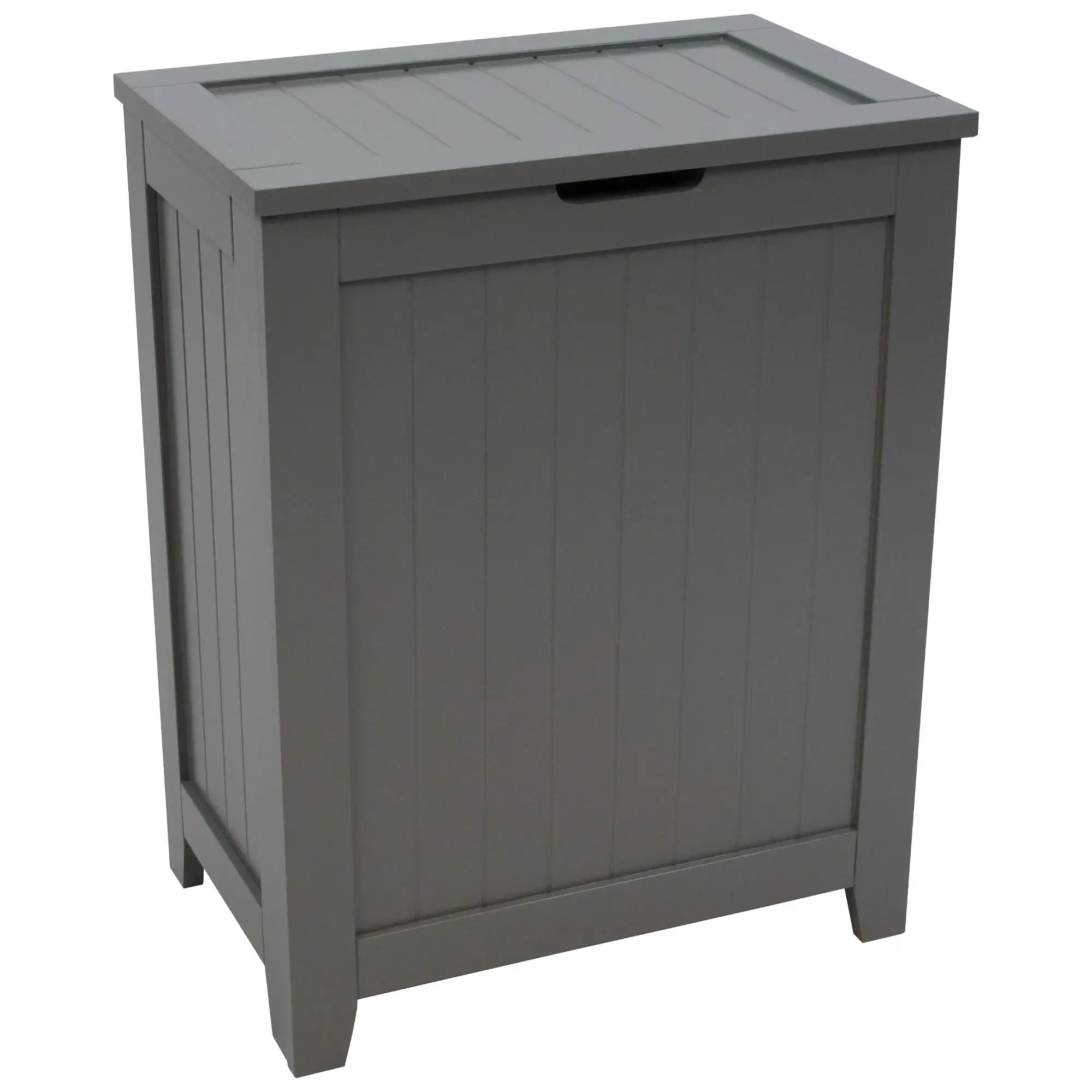 

Contemporary Country Collection Plastic Laundry Hamper, Grey