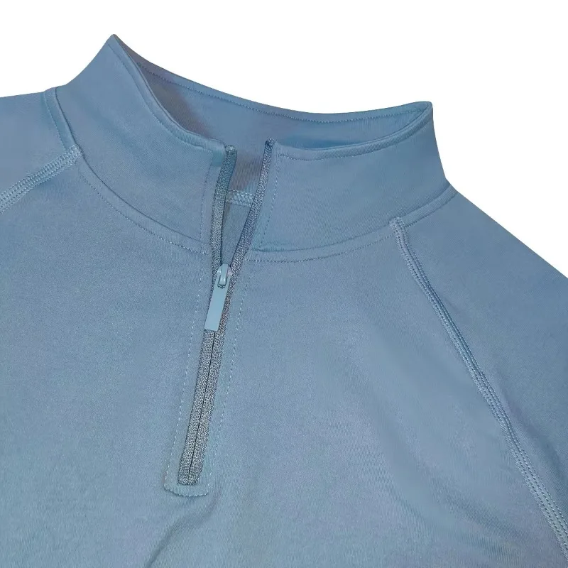Seamless Long Sleeve Half Zippy Gym Top Jacket Clothes For Women Seamless Sports Shirts Fitness Workout Pilates