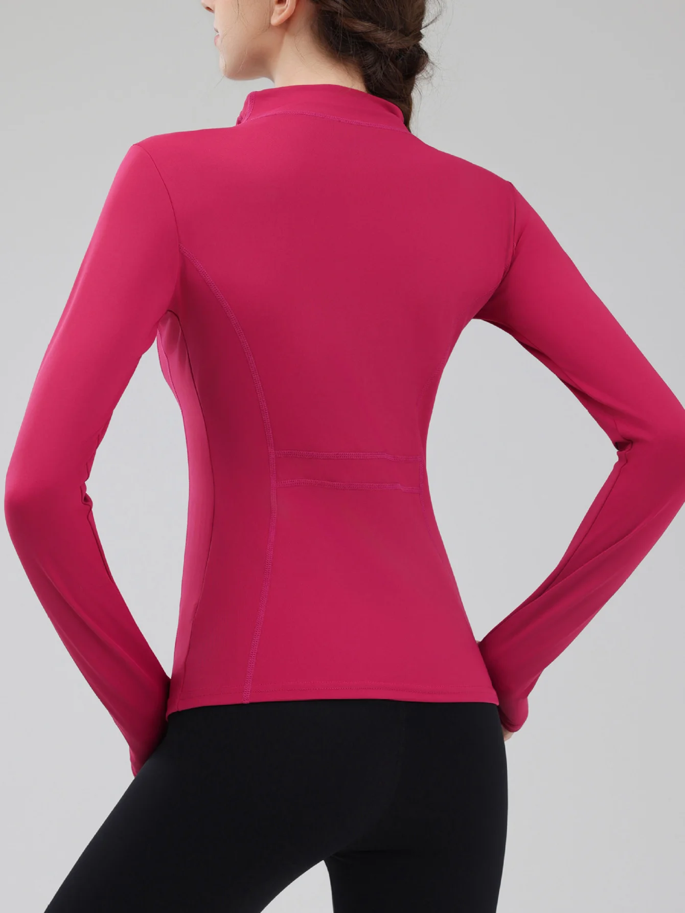 سترة نسائية أنيقة متعددة الاستخدامات وأكمام طويلة ورقبة عالية للخريف والشتاء أنيقة يومية كاجوال عادية