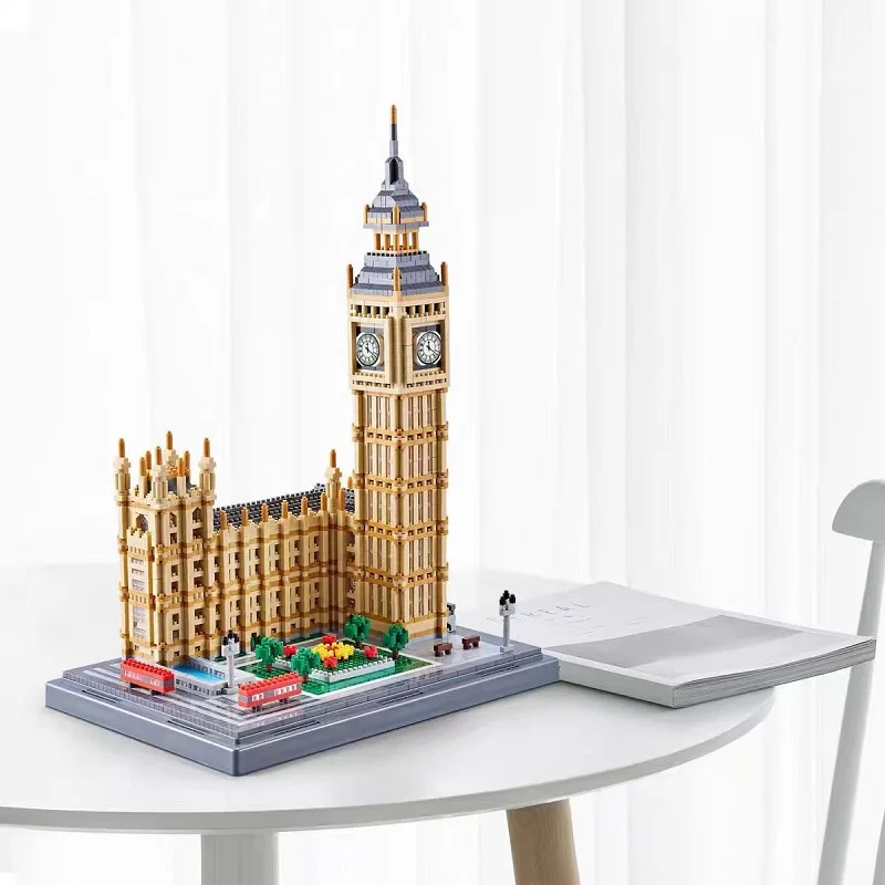 Blocs de construction créatifs Big Ben, jouet d'architecture de repère au royaume-uni, briques à assembler imprimées, jouets DIY, cadeaux d'anniversaire