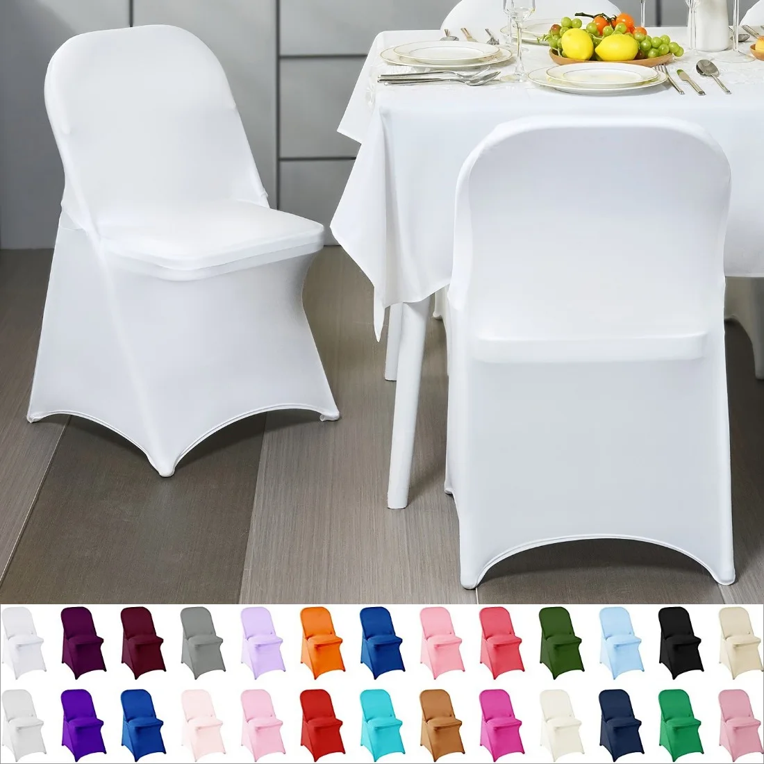 

Stretch Spandex Chair Cover Folding Kitchen Chairs Cover Universal Chair Seat Covers for Wedding Party Dining Room Banquet Event