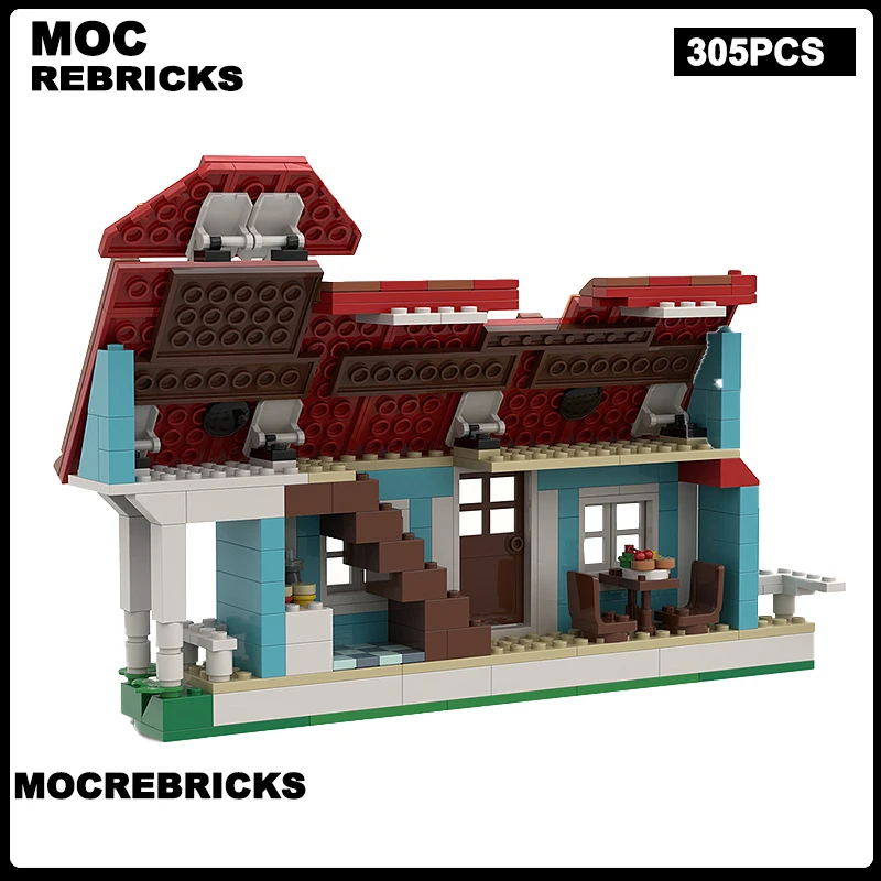 Lilo & Stitch House Enclosure-Compatible with Set 43268 Beach House Model Building Blocks DIY Bricks Toys Desktop Display Gift