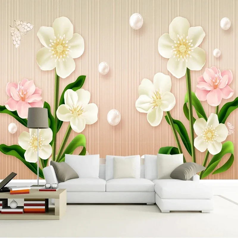 

Custom 3D Papel De Parede Photo Wallpaper European Style Flower New Chinese Style Simple Jewelry Background Wall Home Décor Art