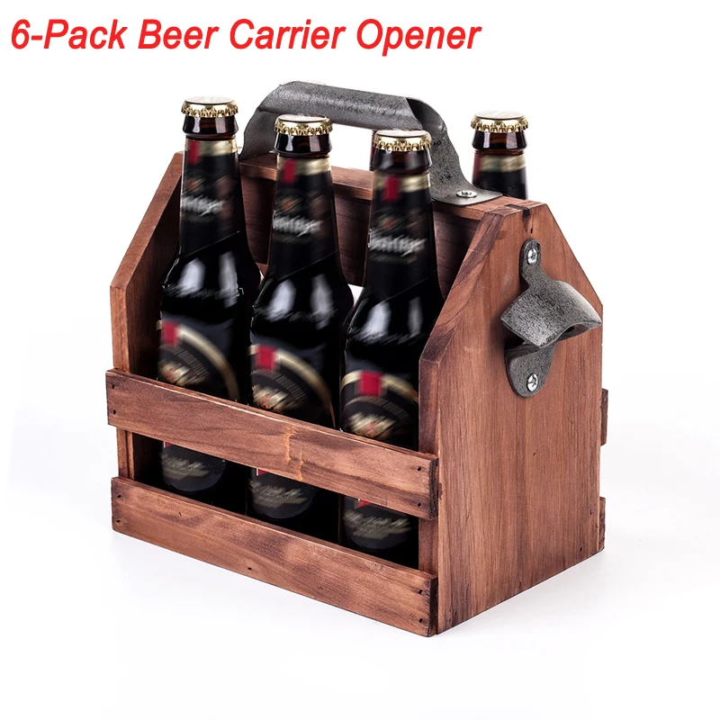 Beer Bottle Basket Stainless Steel Opener Bar Home Tool Funny Wooden Plastic Wine Baskets Rack Beer Caddy Holder Container