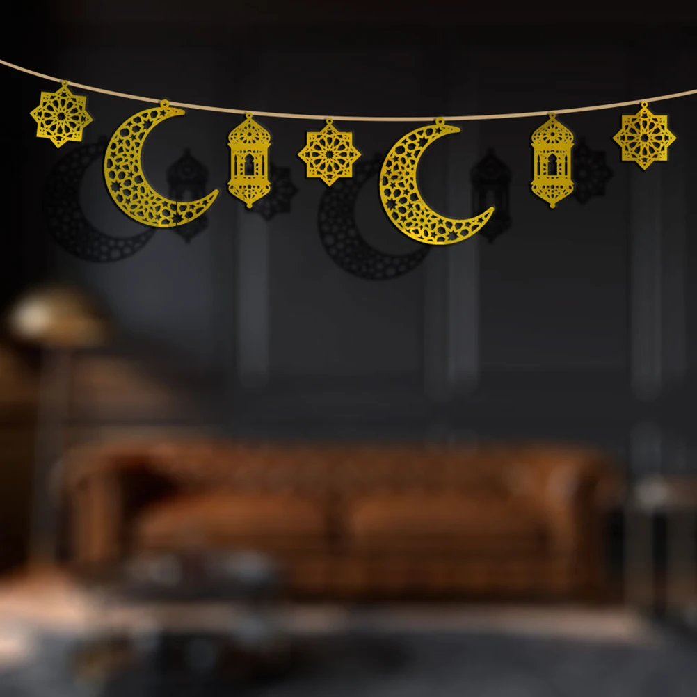 

Eid Bunting Acrylic Hanging nament Creative Festival Decor Muslim Ramadan Banner Lightweight Pendant Party Prop