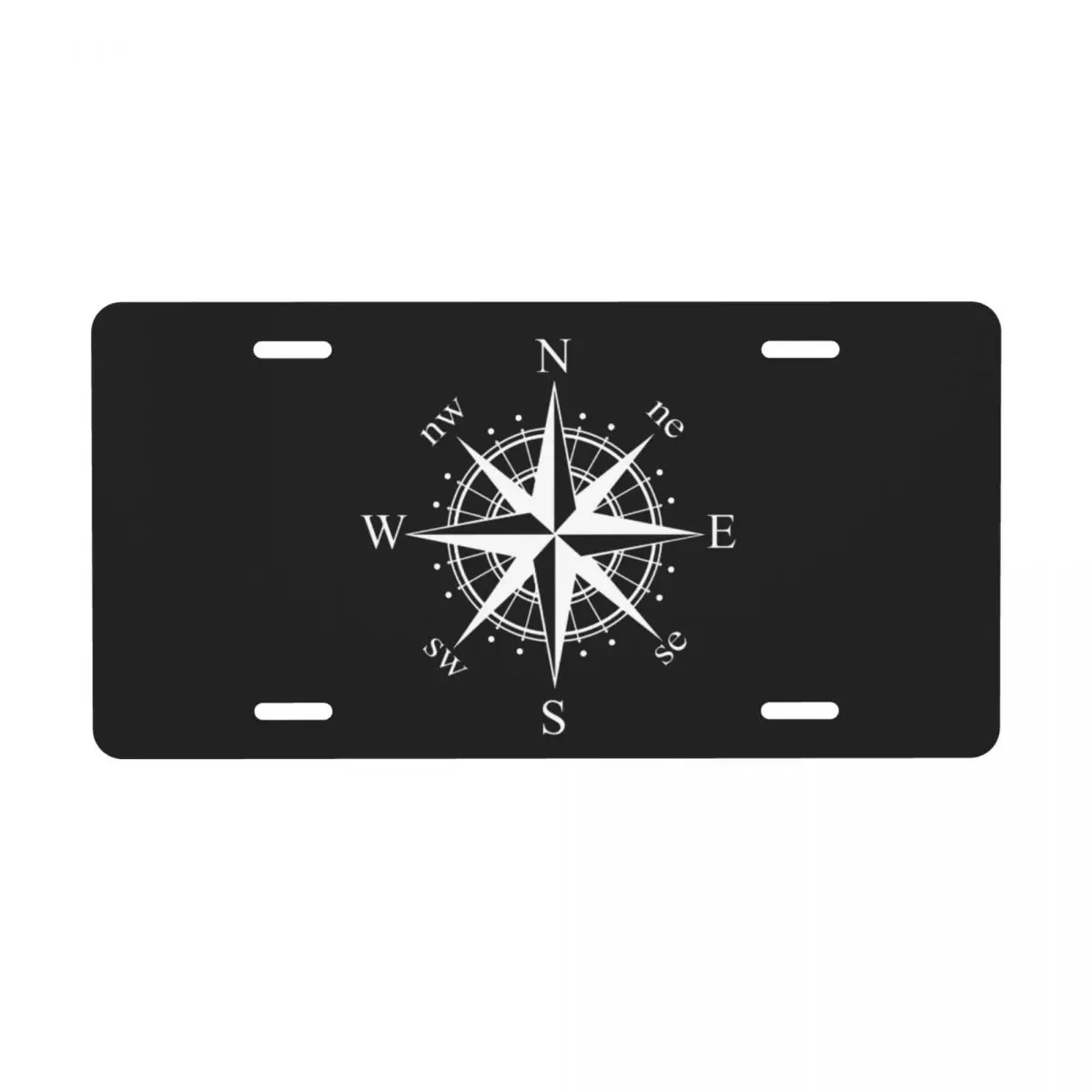 Compass License Plate Cover Vanity Tag Customized Nautical Decorative Car Front License Plate 6x12 Inch