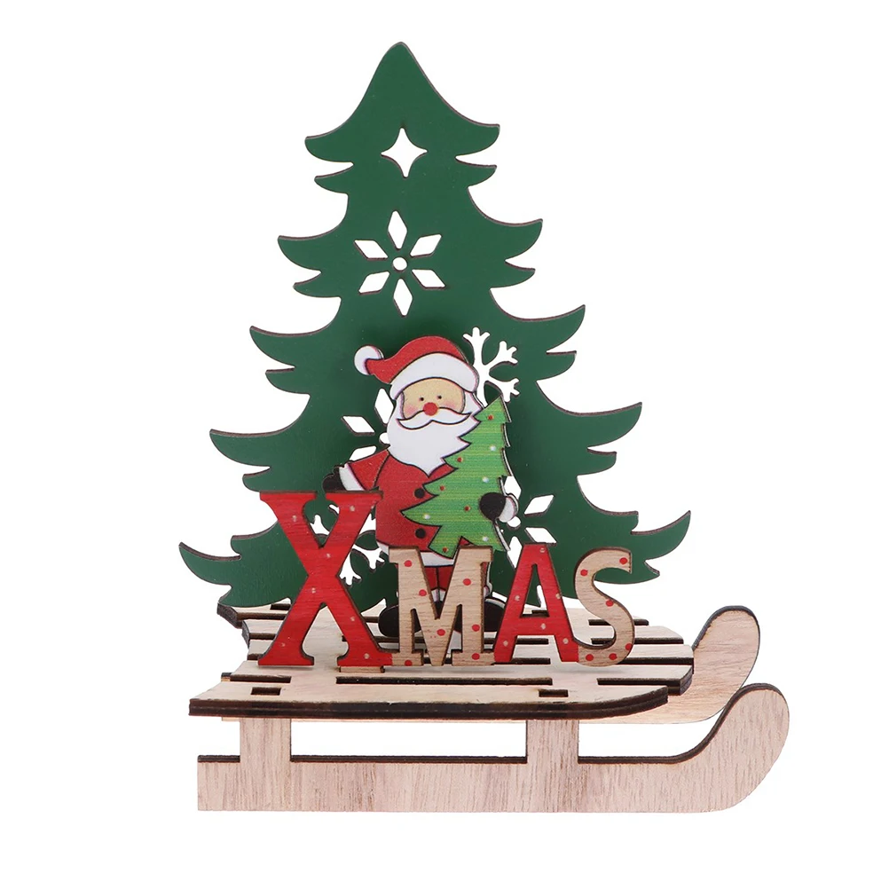

3 Pcs DIY Sleigh Ornament Christmas Table Decor Bamboo Material Home Office Xmas Holiday Party Supplies Christmas Decoration