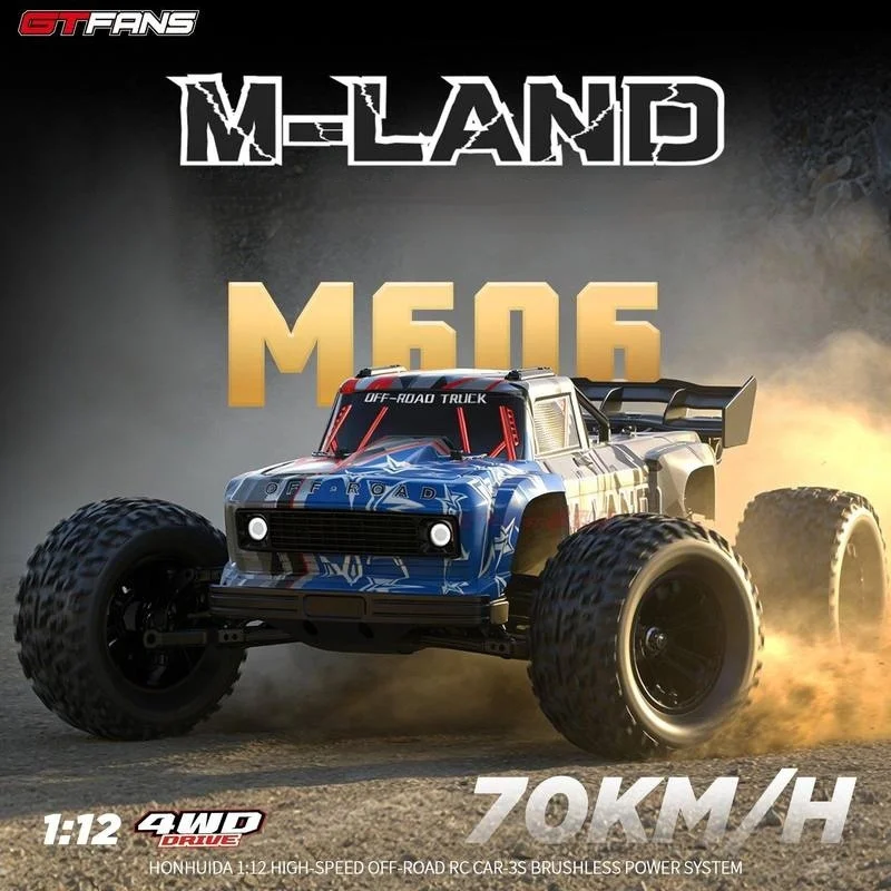 

RC Car M606 1/12 Brushless 4WD High Speed Off-Road RC Monster Truck Electric Remote Control Car Metal Transmission