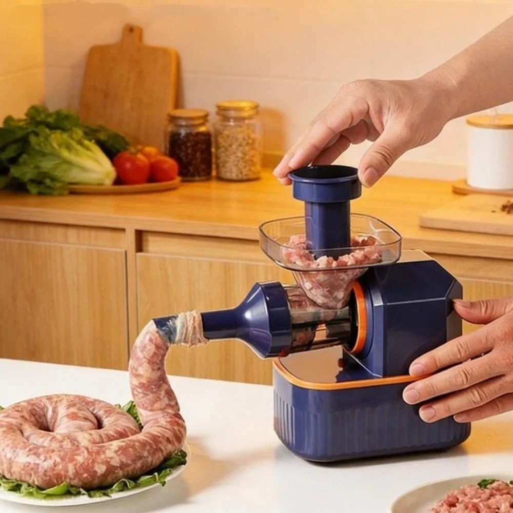 

Эффективная электрическая колбасная машина, стабильная, с насадками для набивки, для приготовления колбас, пластиковая мясорубка-наполнитель