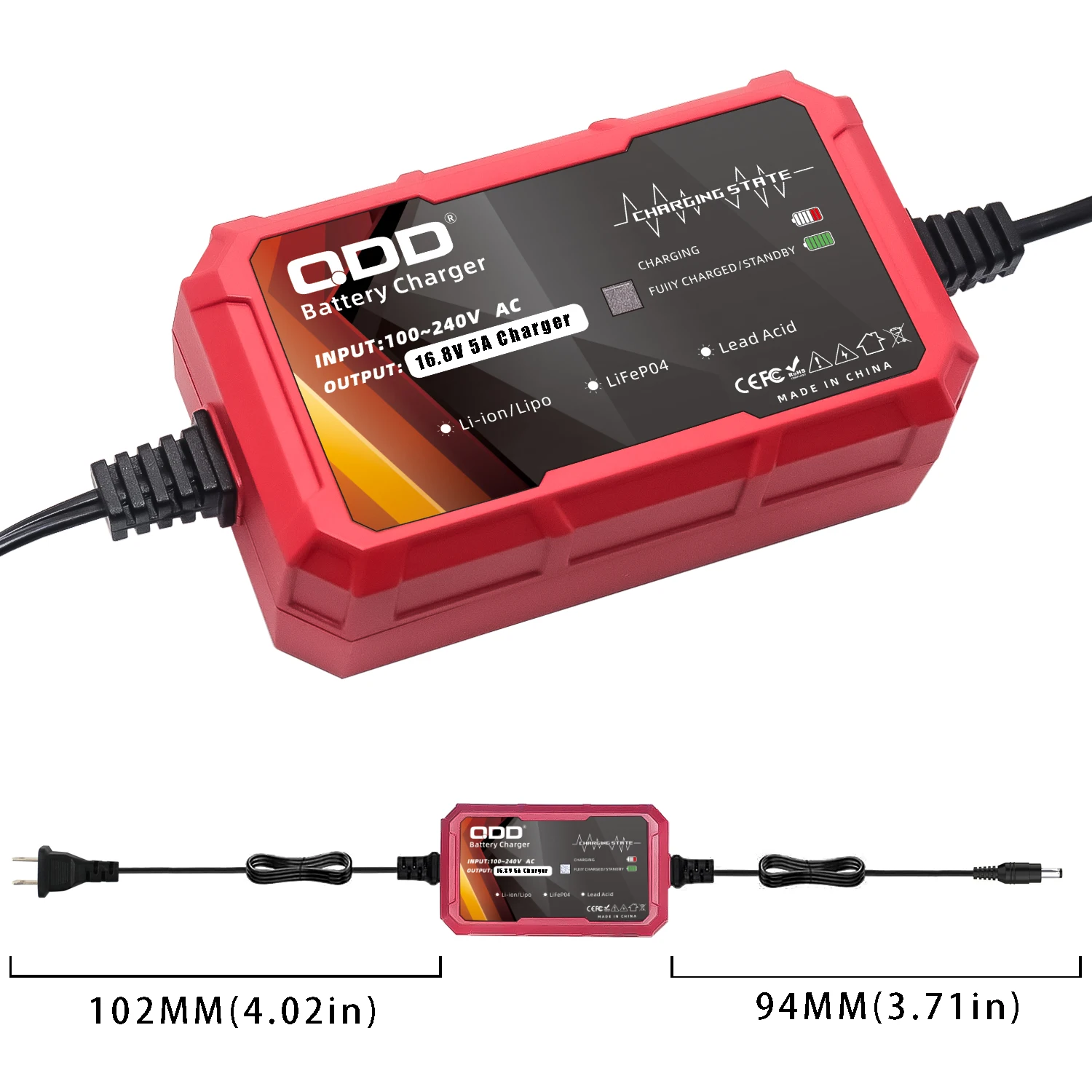 Ładowarka QDD 4S 16,8 V 5A do akumulatorów litowo-jonowych 14,8 V serii 4 Ładowarka Wysokiej jakości ze złączem 5,5 * 2,1 mm