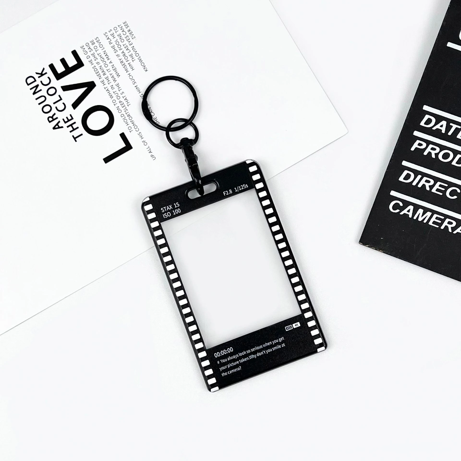 Creative Transparent Sliding Card Cover Student School Card Bus Card Storage Cover, Idol Business Card Holder