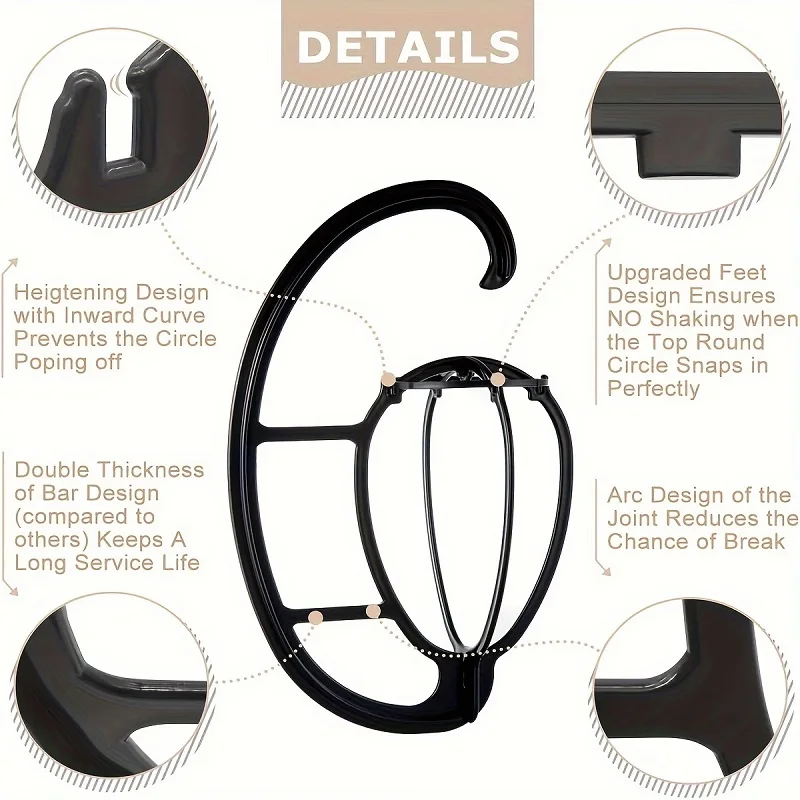 Wig Hangers Plastic Collapsible Display Wig Drying Holder Portable Hanging Wig Stand Rack for Multiple Hats Wigs view 5