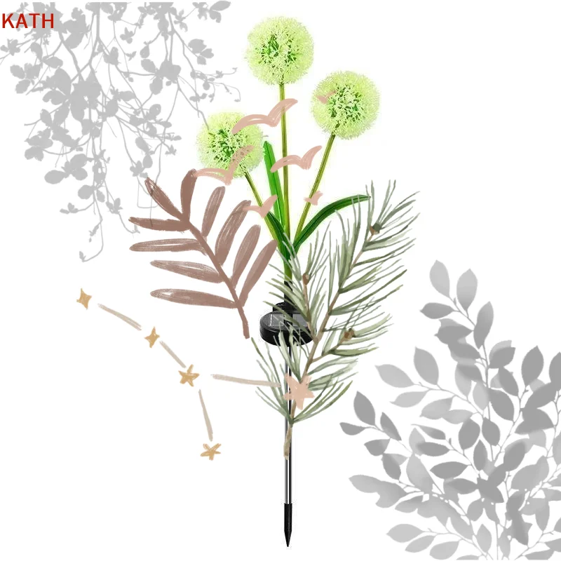 Solar Dandelion Garden Lights RGB Color Changing, Waterproof LED Yard Stake Pathway Landscape Decor