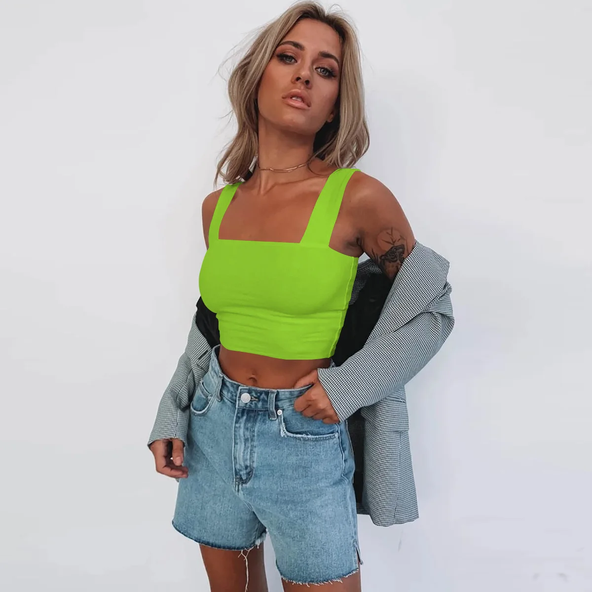 Amazon Ebay Transgraniczna Odzież Damska 2024 Europejska i Amerykańska Letnia Nowa Moda Damska Koszulka Seksowny Krótki Top